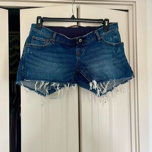 Denim Frayed Hem Women's Shorts
